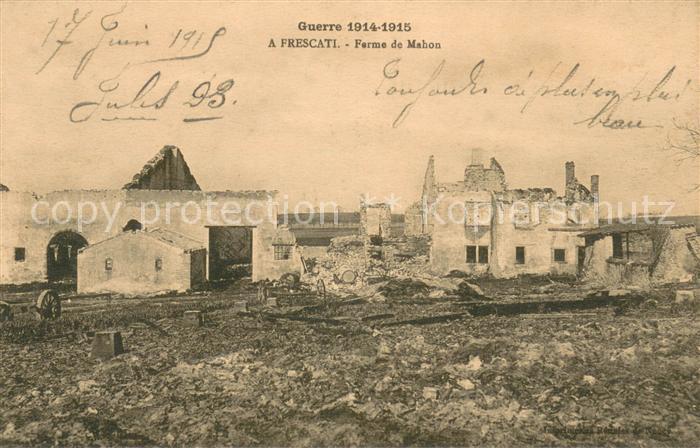 Fort-Mahon-Plage Ferme de Mahon détruite Ruines Grande Guerre Truemmer 1. Weltkr