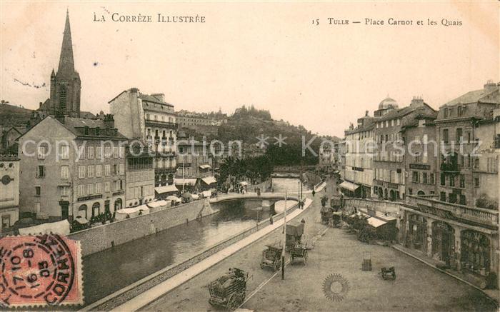 Tulle Correze Place Carnot et les quais
