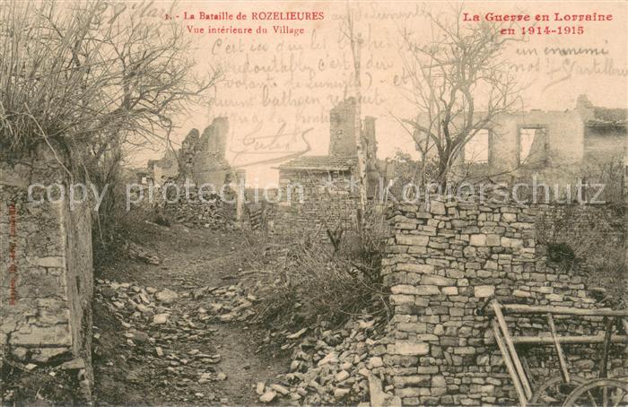 Rozelieures Vue intérieure du village après la bataille Ruines Grande Guerre Tru