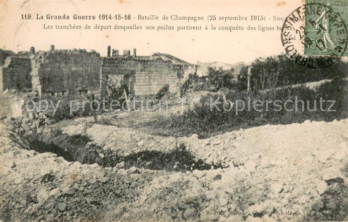 Souain-Perthes-les-Hurlus Les tranchees de depart desquelles nos