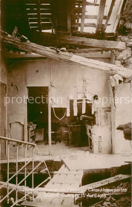 Paris Rue St Georges apres bombardement Avril 1981