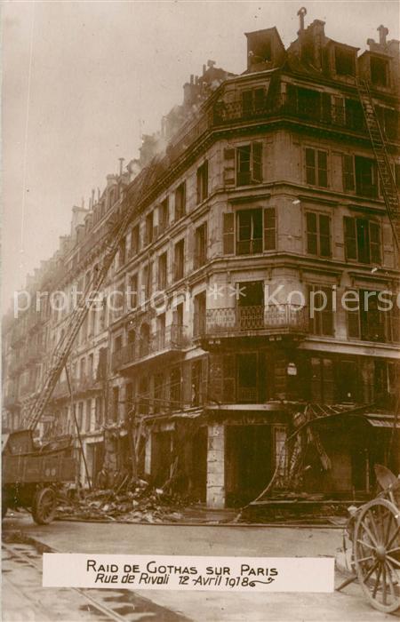 Paris Raid de Gothas Rue de Rivoli apres bombardement Avril  1918