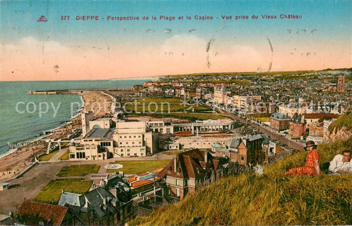 Dieppe 76 Perspective de la Plage et le Casino Vue prise du Vieux Chateau