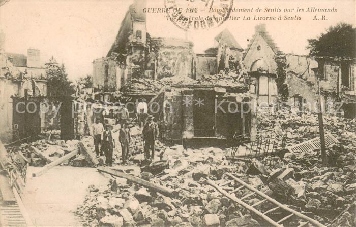 Senlis Oise Bombardement de Senlis par les Allemands Vue generale du quartier La