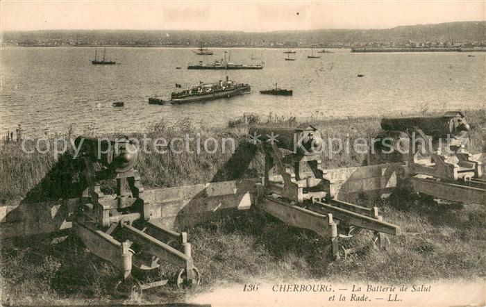 Cherbourg La Batterie de Salut et la Rade