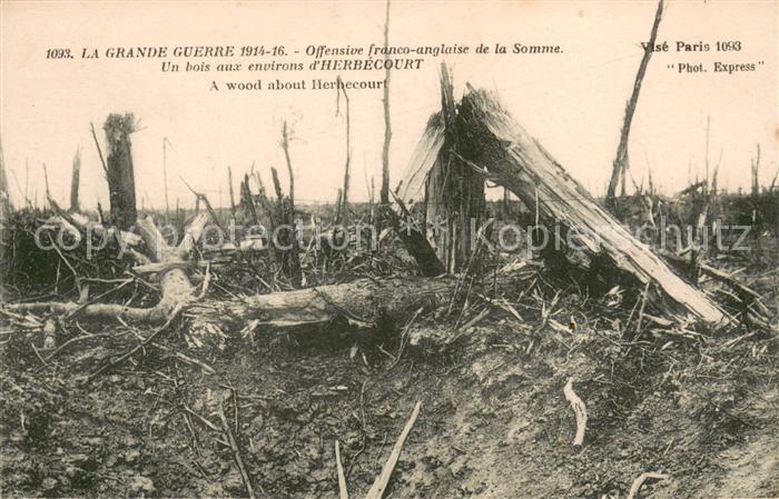 Herbecourt Offensive franco anglaise de la Somme A wood about Herbecourt