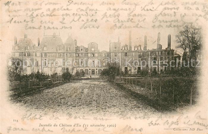 Eu 76 Incendie du Chateau d_Eu