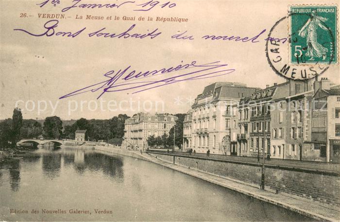 Verdun Meuse La Meuse et le Quai de la Republique