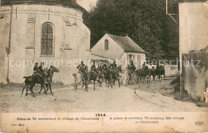 Chauconin-Neufmontiers Piece de 75 traversant le village de Chauconin