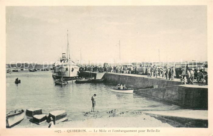 Quiberon Morbihan Le Mole et l’embarquement pour Belle Ile
