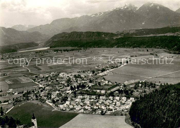 Eberndorf Fliegeraufnahme mit Goesselsdorfersee und Hochobir