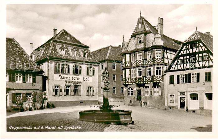 Heppenheim Bergstrasse Markt Apotheke Darmstaedter Hof
