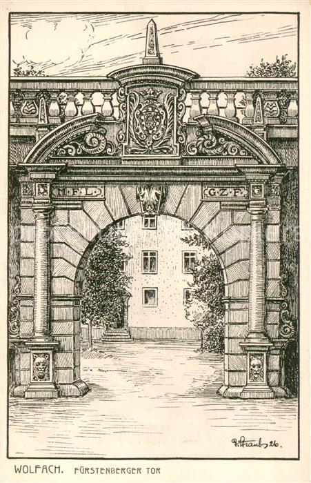 Wolfach F?rstenberger Tor Zeichnung G. Straub