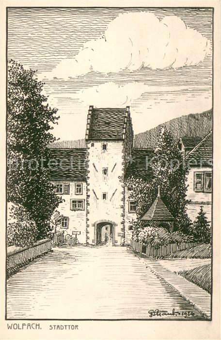 Wolfach Stadttor Zeichnung G. Straub