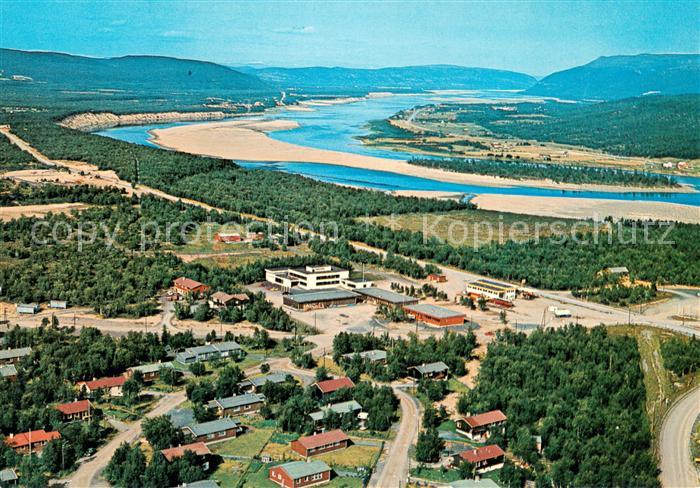 Tana bru Tanaelven Fliegeraufnahme