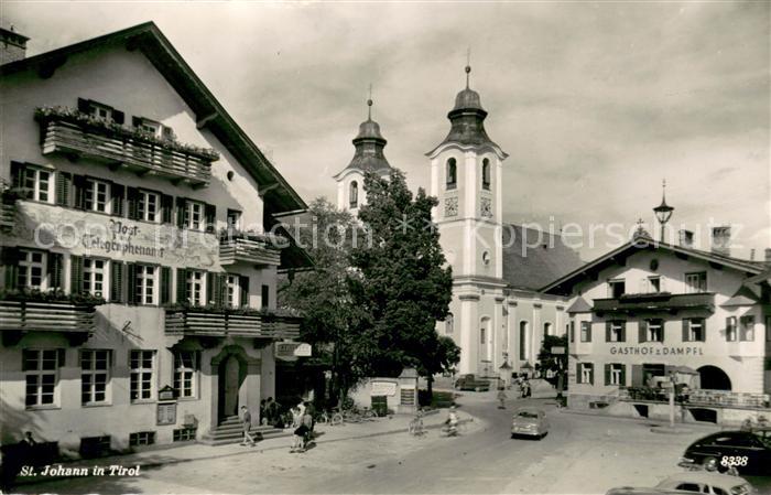 St Johann Tirol Zentrum Post Telegraphenamt Gasthof Kirche