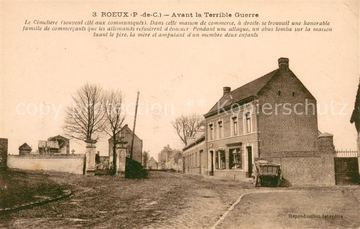 Roeux Avant la terrible guerre Cimetière Maison de Commerce
