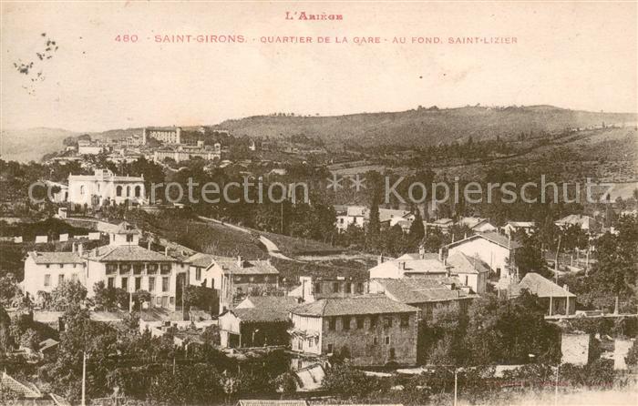 Saint-Girons Ariege Quartier de la Gare au fond Saint Lizie