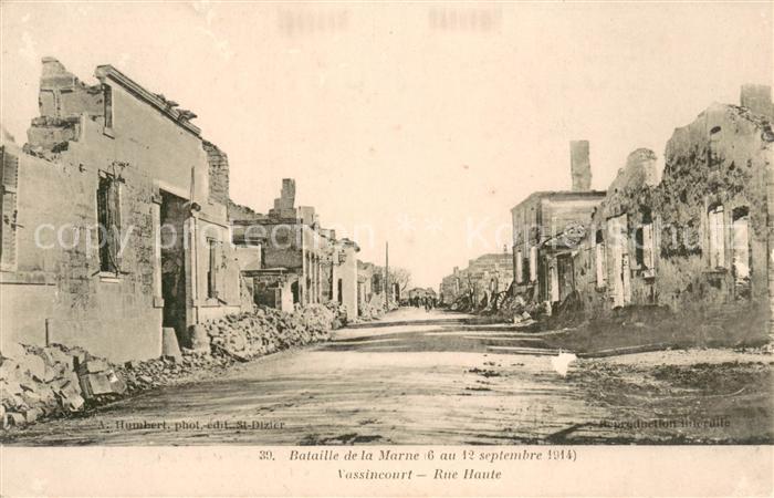 Vassincourt Rue Haute Bataille de la Marne Grande Guerre Truemmer 1. Weltkrieg