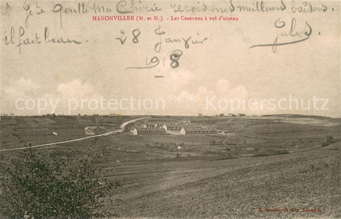 Manonviller Les casernes a vol d oiseau