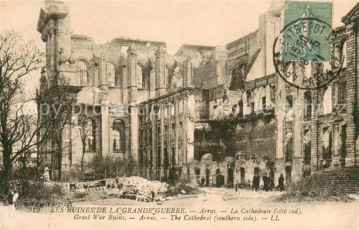 Arras Pas-de-Calais Cath?drale d?truite Ruines Grande Guerre Tr?mmer 1. Weltkrie