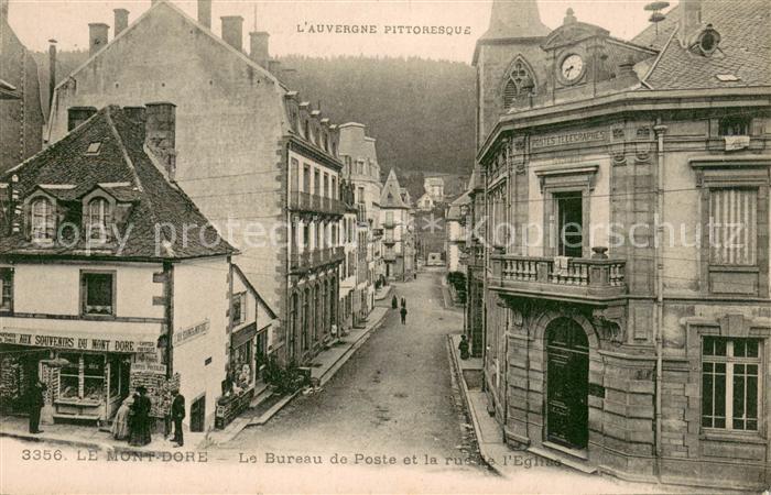 Le Mont-Dore Puy de Dome Bureau de Poste et Rue de l'Eglise