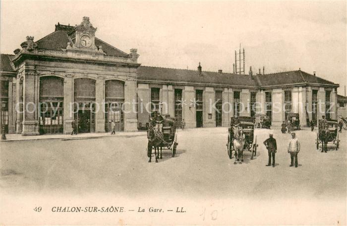 Chalon-sur-Saone La Gare Bahnhof Pferdekutschen