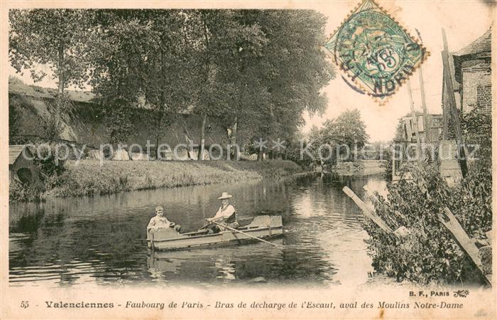 Valenciennes Faubourg de Paris Bras de decharge de l'Escaut aval des Moulins Not