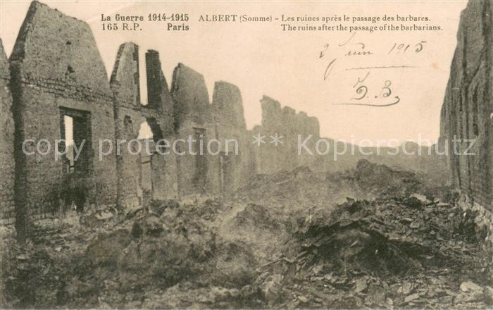 Albert Somme Ruines de la Grande Guerre Truemmer 1. Weltkrieg