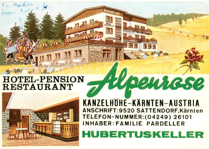Sattendorf Hotel Pension Restaurant Alpenrose Kanzelhoehe Kuensterkarte