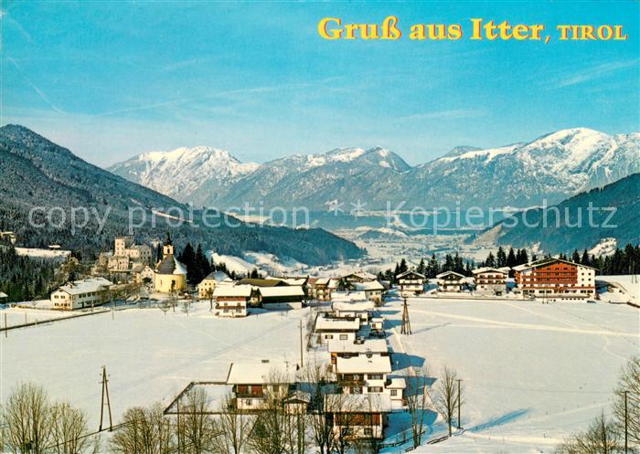Itter Tirol Panorama Blick gegen Innberge Winterlandschaft