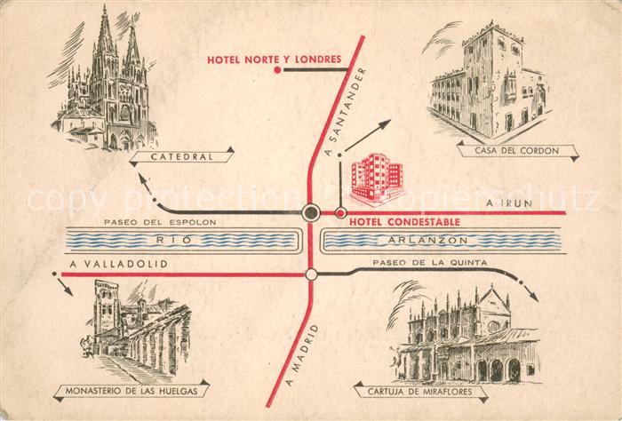 Burgos Parador del Condestable Restaurante Catedral Casa del Cordon Monasterio d
