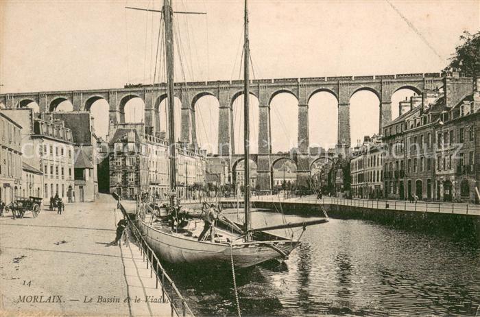 Morlaix Bassin viaduc et voilier
