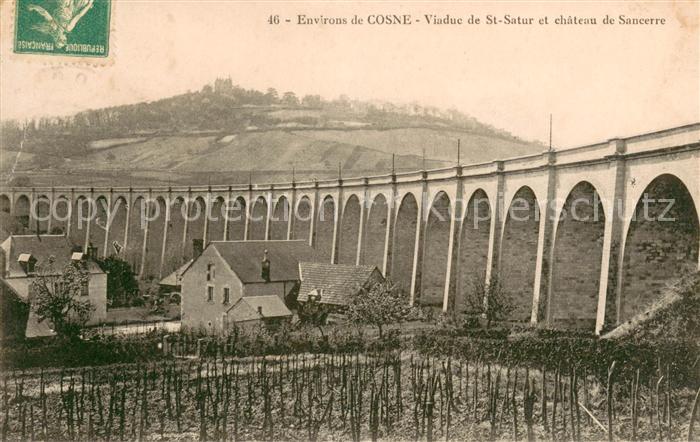 Cosne-Cours-sur-Loire Viaduc de Saint Satur et Chateau de Sancerre