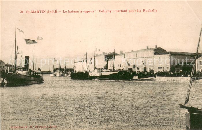 Saint-Martin-de-Re Bateau a vapeur Coligny partant pour La Rochelle