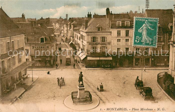 Montargis Loiret Place Mirabeau Monument