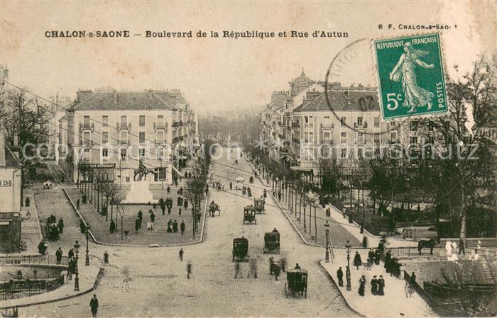 Chalon-sur-Saone Boulevard de la République et Rue d Autun