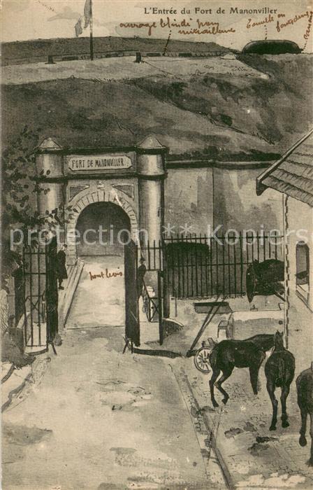 Manonviller Entrée du fort Peinture Kuenstlerkarte