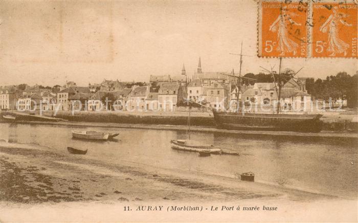 Auray Le port a marée basse