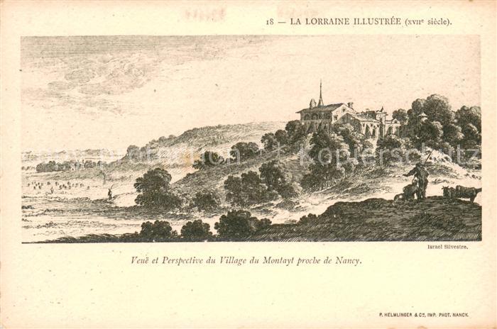 Nancy Lothringen Veue et Perspective du Village du Montayl proche de Nancy