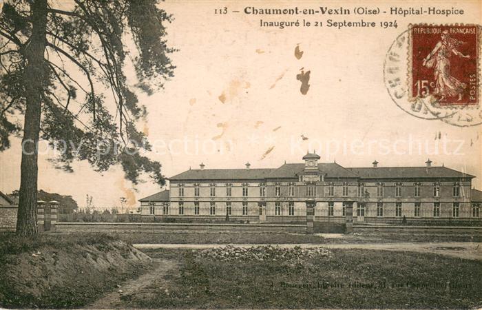 Chaumont-en-Vexin Hopital Hospice Inaugure le 21 Sept 192