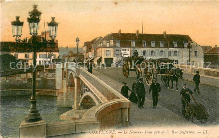 Compiegne Oise Le Nouveau Pont pris de la Rue Solferino