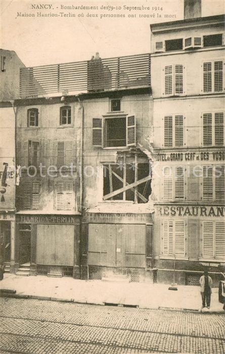 Nancy Lothringen Bombardement des 10 Sept 1914 Maison Hanrion Terlinou deux pers