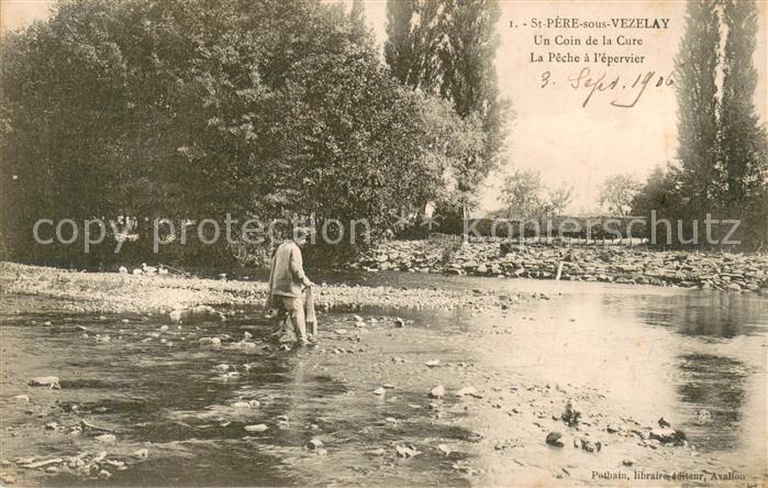 Saint-Pere-sous-Vezelay Un Coin de la Cure La Peche a l'epervier
