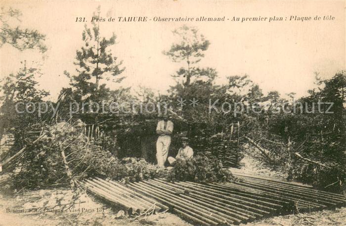 Tahure Observatoire allemand Au premier plan Plaque de tole