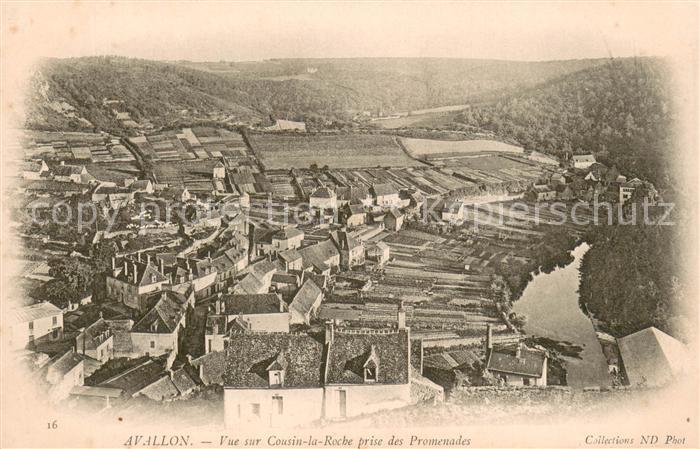 Avallon Vue sur Cousin la Roche prise des Promenades