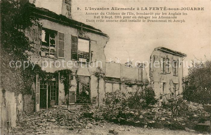 La Ferte-sous-Jouarre Invasion Allemande Annexe du Chateau de l’Ile bomberde par