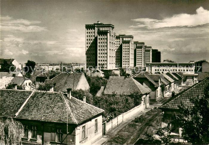 Kladno Tschechien Many storied houses on Victory Avenue