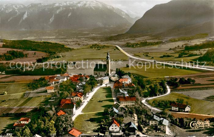Anger Bad Reichenhall Fliegeraufnahme mit Autobahn und Untersberg