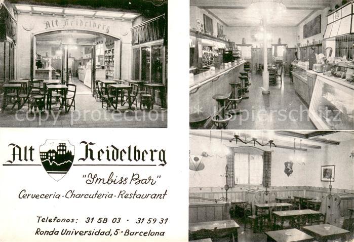 Barcelona Cataluna Alt Heidelberg Imbiss Bar Gastraeume Bar